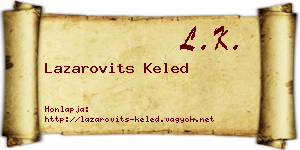Lazarovits Keled névjegykártya